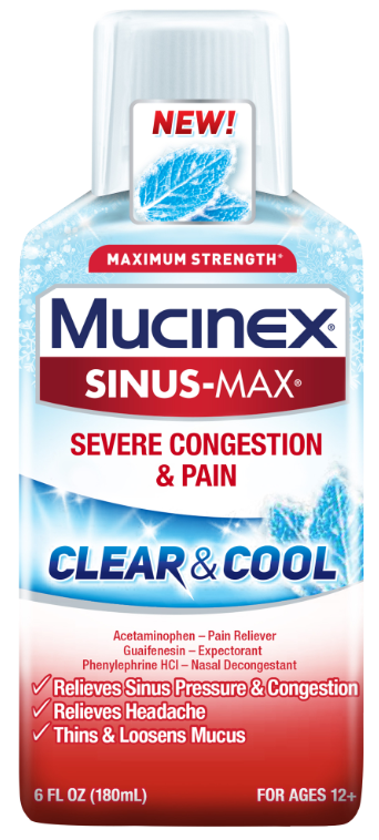 MUCINEX® SINUS-MAX® Clear & Cool Adult Liquid - Severe Congestion & Pain